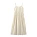 Huang Zheng's High-End A-Line Camisole Dress For Women In Early Spring 2025, Korean Slim Fit And Slimming Mid Length_ecoleips.com