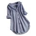 2025 Spring/Summer Unique Striped Long Sleeve Drop Collar Loose Shirt For Women_ecoleips.com