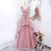 Elegant Dusty Pink A-Line Dress – High Waist Prom Gown For Graduation, Pageants & Formal Events (XS-3XL)_ecoleips.com