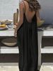 New Women's Suspender Backless Loose Long Loungewear Dress_ecoleips.com