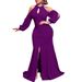 European And American Foreign Trade Women's Evening Gown Dress, High-waisted Halter Neck Off-shoulder Sexy_ecoleips.com