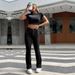 Voya 2026 New Women's European And American Women's Fashion Ins Street Style Slim Fit Solid Color Stretchy Flared Casual_ecoleips.com