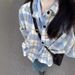 Checkered For Women Spring Autumn New Korean Version Cardigan Jacket With Loose Versatile Temperament, Small And_ecoleips.com