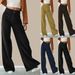 Women's Clothing High Waist Straight Leg Pants For Women, Flowy & Slimming Corduroy Trousers, Casual Office Pants (Black/Yellow/Brown/Blue)_ecoleips.com