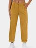 Women's Clothing Autumn High Waist Casual Pants Solid Color Corduroy Loose Straight Trousers_ecoleips.com
