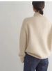 K Lazy Style High Neck Knitted Sweater For Women, Soft And Sticky Solid Color, Loose Fit, Comfortable Inner Layer, Women's Temperament Sweater_ecoleips.com