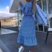 2024 Summer New Cross-Border European And American Print Lo Sleeve V-Neck Floral Patchwork Dress Women's_ecoleips.com
