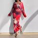 Women's Clothing Autumn New V Neck Pleated Ladies Sexy Slim Bat Sleeve Dress_ecoleips.com