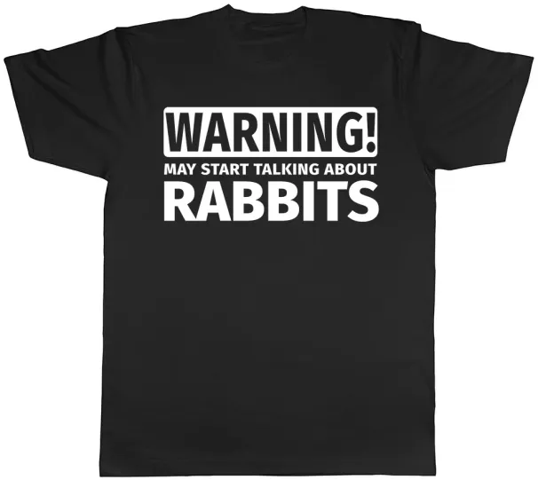 Women's T-Shirts Warning May Start Talking About Rabbits Mens Womens T-Shirt_ecoleips.com