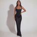 Women's Sexy Boned Halter Belted Ruched Bodycon Maxi Dress – Elegant Evening Party Gown_ecoleips.com