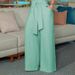 Women’s Clothing women's elegant shirt collar sleeveless solid color zipper strap wide leg jumpsuit_ecoleips.com