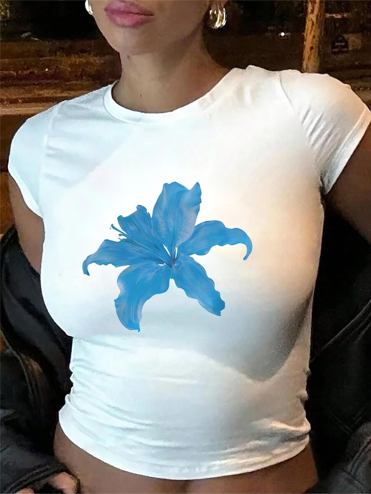 Qiduo Fashion Casual Sleeve Letter Print T-Shirt Y2K Summer Sweet And Spicy Tight Short Top_ecoleips.com