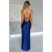 Elegant Backless Satin High Slit Halter Dress for Women Sexy Summer Party Fashion European And American Style 2025_ecoleips.com