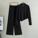 Women's Clothing Fashion Knitted Suit Irregular Turtleneck Sweater Casual Wide Leg Pants Two Piece Suit For Women_ecoleips.com