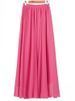 K Half Length Skirt Bohemian Style Long Skirt, High Waist Solid Color Plus Size A-line Skirt, Floor Length Beach Skirt_ecoleips.com