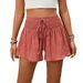 Y2K Drawstring Shorts Skirt For Women, Fashion Summer Casual High-Waisted Elastic Waistband Shorts With Pockets, Streetwear Aesthetic Skort_ecoleips.com