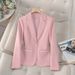 Women’s Clothing New Pink Small Suit Jacket For Women Spring And Autumn Slim Fit Small Waist Slimming Super Good Looking Suit Tops_ecoleips.com