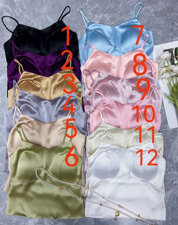 12 Colors New Silk Acetate Simple Solid Color Camisole Top, Popular Online, Suitable For Layering Or Wearing Alone 31_ecoleips.com