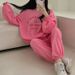 Korean-Style Women’s Fleece-Lined Sweatshirt & Pants Set – Winter Loose Fit Casual Outfit (M-XXXL, Gray/Pink/Black, Slim & Fleece-Lined Options)_ecoleips.com