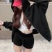 AC755 Women's Hooded Zipper Jacket 2025 New Early Spring Thin Loose Sweatshirt Cardigan For Women_ecoleips.com