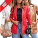 Women's Clothing Street Style Pure Color Casual Fashion Three color Leather Jacket _ecoleips.com