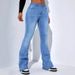 Women's Clothing High Waist Straight Jeans Slim Fit Slim Elastic Flared Pants_ecoleips.com