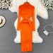 YuooMuoo Ins Hot Turtleneck Sexy Wrap Hips Knitted Dresses Women 2025 Autumn Winter Long Sleeve Bodycon Sweater Dress With Belt_ecoleips.com