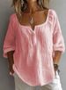 New Women's Clothing Casual V-Neck Long Sleeve Pullover Top Various Colors Fashionable Comfortable Top For Women_ecoleips.com