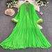 Elegant French Vintage Flared Sleeve Maxi Dress With Rhinestone Embellishments – Chic Fall Staple For Women_ecoleips.com