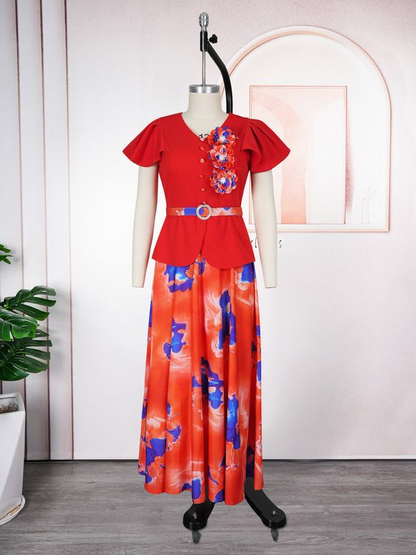 Paisley Print Button-Down A-Line Dress – Stylish Plus-Size Short Sleeve Dress For Women_ecoleips.com