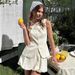 Women's Vest & Skirt Set – Floral Bow Short Skirt & Sleeveless Top (Beige/Pink/White, S/M/L) | Summer Casual Outfit_ecoleips.com
