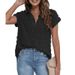 Aria Basics Aria Basics Cross-border European And American Foreign Trade Women's Clothing 2023 Summer New Loose-fit Buttoned Short-sleeve_ecoleips.com