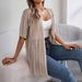 Women's Clothing Lace Short Sleeve Knit Cardigan – UPF 30+ Summer Cover-Up (White, Khaki, Pink)_ecoleips.com
