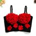 Women's Clothing Lace Mesh Fishbone Sling Short With Chest Pad Flower Small Vest Outer Wear Bottoming Chest Wrap French Beaded Top_ecoleips.com