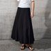 Ramie Cotton Blend Maxi Dress With Flared Skirt, Elegant Soft Drapery A-Line Long Dress For Women, Breathable Pure Color Dress_ecoleips.com