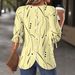 2025 Cross-Border European And American New Round Neck Mid-Sleeve Loose Printed Shirt Women's Top_ecoleips.com
