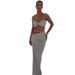 Women's Clothing 2025 Spring New Sexy Solid Color Backless Small Tank Top, Hip Hugging Skirt Set_ecoleips.com