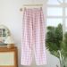 Pure Cotton Pajamas Pants For Sleep Nightwear Woman Room Wear Spring Summer New Loose Plaid Pants Pyjama Bottoms_ecoleips.com