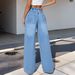 Women's Relaxed Fit Vintage Straight Leg Jeans – Stretchy Wide Leg Denim Pants With Casual Drape (Light Blue, S/M/L/Xl)_ecoleips.com