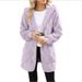 Women's Plush Cardigan Style Fluffy Casual Coat Autumn Winter Plaid Loungewear Clothing For Ladies_ecoleips.com