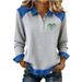 Women's Long Sleeve Sweatshirt Heart Print Color Block Casual Lapel Top Loose Fit American Style New_ecoleips.com