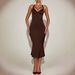 Women's Sexy Halter Neck Sleeveless Bodycon Midi Dress – Summer Club Party Gown_ecoleips.com