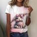 Women's Clothing Short Sleeved Women's T Shirt Happy Easter Rabbit Digital Printing Top One Piece_ecoleips.com
