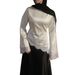 Women's Clothing Elegant Satin & Lace Blouse Women's Long Sleeve Tops For Office & Casual Wear_ecoleips.com