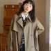 Women's Trench Coat Spring Autumn, New Style For Petite Figures, Korean Mid-length, British Style, Drapey Coat, Simple_ecoleips.com