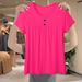 This Summer's Versatile, Stylish, And Age-Reducing Top Features A Buttoned Design With Short Sleeves And A Loose Fit, Pe_ecoleips.com