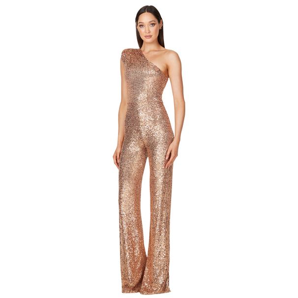 Women's Clothing Sleeveless Jumpsuit Summer One Shoulder Sequin Jumpsuit Women_ecoleips.com