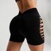 Spring And Summer New Shark Shorts GYM Fitness Iron Quick Drying High Waist Seamless Knitted Hole Fitness Shorts_ecoleips.com