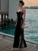 Talenza Sexy See Through Dress Fashion Lace Patchwork Hollow Spaghetti Strap Dress Elegant Luxury Women's Party Evening Dresses_ecoleips.com