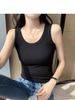 1pcs Summer Women Knitted Tank Tops Girl Thin Tops Lady Basic Casual Tank Tops Round Collar Tees Sleeveless Top For Women M L XL_ecoleips.com